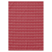 Festive Red and White Scandinavian Knit Pattern Tafelkleed (Voorkant)