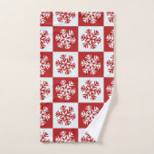 Festive Red and White Snowflake-kerstpatroon Bad Handdoek (Handdoek)