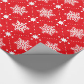 Festive Red and White Snowflakes-kerstpatroon Cadeaupapier (Hoek)