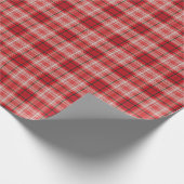Festive Red and White Tartan Plaid Cadeaupapier (Hoek)