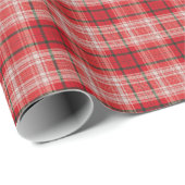 Festive Red and White Tartan Plaid Cadeaupapier (Rol Hoek)