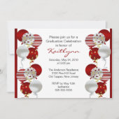 Festive Red Balloon Afstuderen Uitnodiging (Voorkant)
