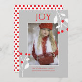 Festive Red Berries-kerstfotokaart Feestdagenkaart (Voorkant / Achterkant)