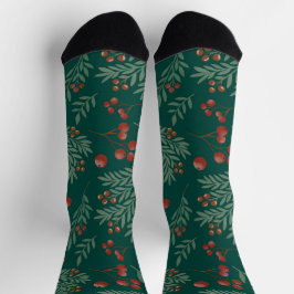 Festive Red Berry Christmas Socks Sokken