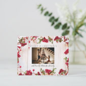 Festive Red Berry Kerstfeestdag Foto Briefkaart (Staand voorkant)