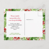 Festive Red Berry New Home | We hebben ons verplaa Aankondigingskaart (Achterkant)