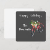 Festive Red Bike Holiday Flat Kaart (Voorkant / Achterkant)