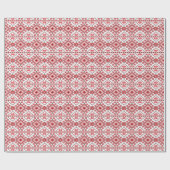 Festive Red Black Classic Nordic Fair Isle Motif Cadeaupapier (Vlak)