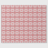 Festive Red Black Classic Nordic Fair Isle Motif Cadeaupapier (Vlak)