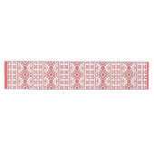 Festive Red Black Nordic Fair Isle Snowflake Motif Medium Tafelloper (Horizontaal)