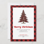 Festive Red Black Plaid Christmas Greeting Card Feestdagenkaart (Voorkant)