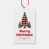 Festive Red Black Tartan Christmas Tag Cadeaulabel (Voorkant)