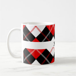 Festive Red Black White Argyle Koffiemok