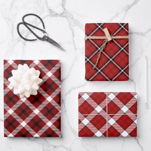 Festive Red, Black & White-kerstcadeautje Inpakpapier Vel (Voorkant)