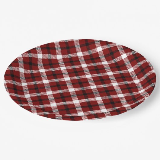 Festive Red, Black & White-kerstcadeautje Papieren Bordje (Gekanteld)