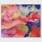 Festive Red Blue Gold Cadeaupapier (Vlak)