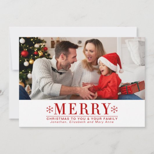 Festive Red Bold Typografie-kerstkaart Kaart (Voorkant)