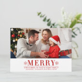 Festive Red Bold Typografie-kerstkaart Kaart (Staand voorkant)