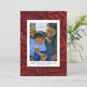 Festive Red Botanical Holiday Photo Card (Staand voorkant)
