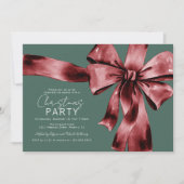 Festive Red Bow Corporate Christmas Party Kaart (Voorkant)