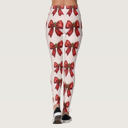 Festive Red Bow Leggings (Achterkant)