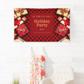 Festive Red Buffalo Check Cadeaus Holiday Party  Spandoek (Insitu)