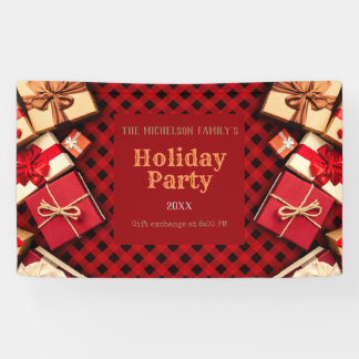 Festive Red Buffalo Check Cadeaus Holiday Party Spandoek