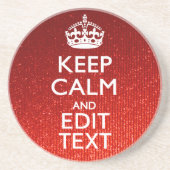 Festive Red Calm for Jouw tekst Zandsteen Onderzetter (Voorkant)