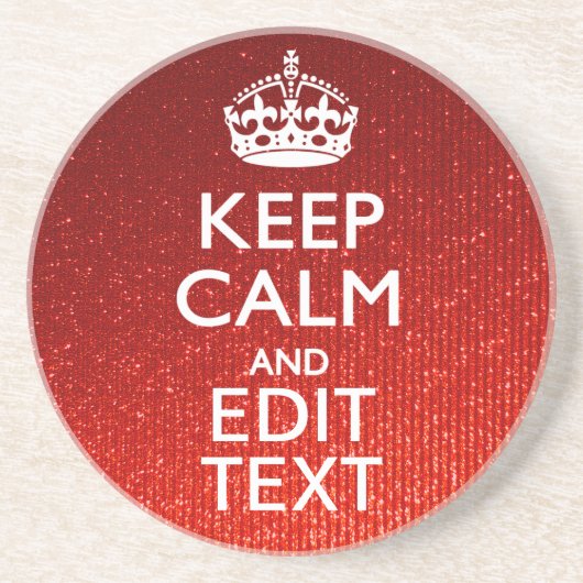 Festive Red Calm for Jouw tekst Zandsteen Onderzetter (Voorkant)