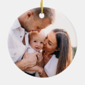 Festive  Red Camper kerstboommonogram Keramisch Ornament (Achterkant)