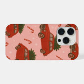 Festive Red Car Christmas Phone Case –Holiday xmas iPhone Hoesje (Achterkant horizontaal)