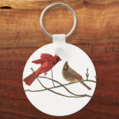 Festive Red Cardinals Sleutelhanger (Voorkant)