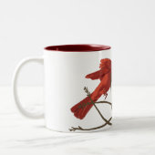 Festive Red Cardinals Tweekleurige Koffiemok (Links)