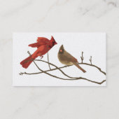 Festive Red Cardinals Visitekaartje (Achterkant)