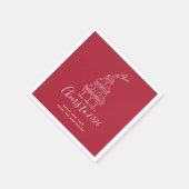 Festive Red Cheers to New Year Party Servet (Hoek)