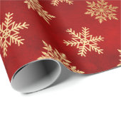 Festive Red- en goudolierampen Cadeaupapier (Rol Hoek)