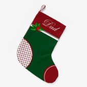 Festive Red en Green Custom Kerstmis Stocking Kleine Kerstsok (Voorkant (Hangend))