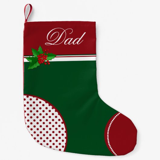 Festive Red en Green Custom Kerstmis Stocking Kleine Kerstsok (Voorkant)