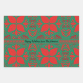 Festive Red- en Green Pattern Papierblad met overv Inpakpapier Vel (Voorkant 2)