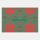 Festive Red- en Green Pattern Papierblad met overv Inpakpapier Vel (Voorkant)