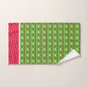 Festive Red- en groene rendieren, bomen, sneeuwvlo Bad Handdoek (Handdoek)