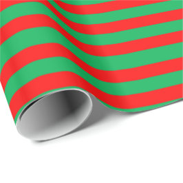 Festive Red- en Groene Stripes Cadeaupapier
