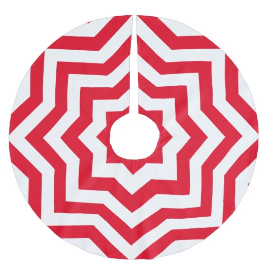 Festive Red en White Chevron Kerstboom Rok (Voorkant)