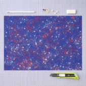 Festive Red en White op Blue Tissue paper Tissuepapier (Craft)
