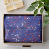 Festive Red en White op Blue Tissue paper Tissuepapier (Geschenk)