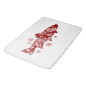 Festive Red- en White Snow-forel Badmat (Gekanteld)