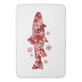 Festive Red- en White Snow-forel Badmat (Voorkant Verticaal)