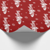 Festive Red- en White Snow-forel Cadeaupapier (Hoek)