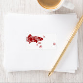 Festive Red- en White Snow-forel Etiket (Insitu)