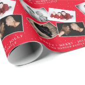Festive Red Family Foto met kerstcollage Cadeaupapier (Rol Hoek)
